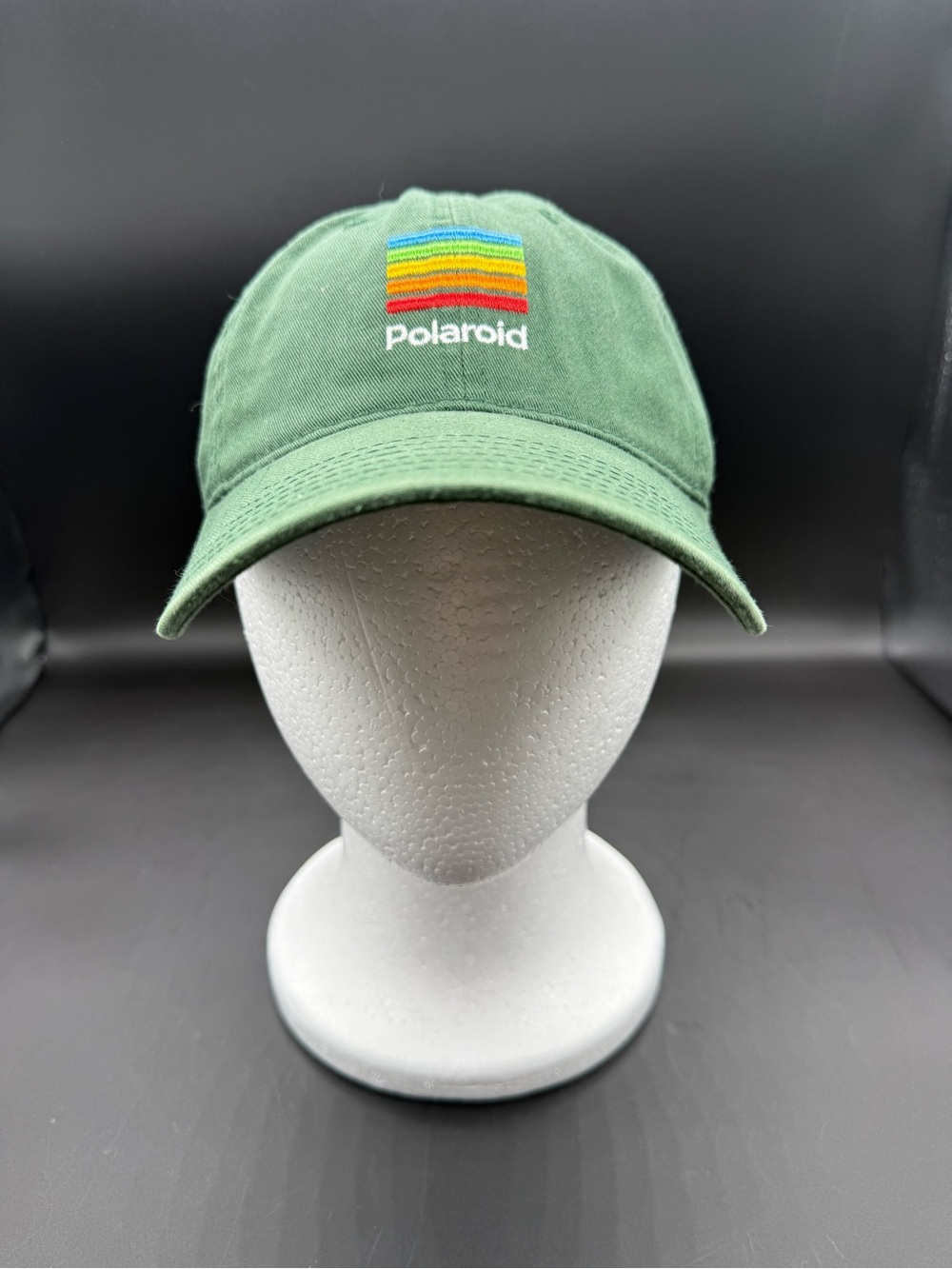 Polaroid Kids Forest Green Embroidered Rainbow Cap